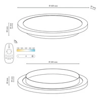 Vivica Round Ceiling Lamp 1xLED Integrated 36W Oiled Oak/White/Remote Cn/atrol 2088215