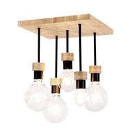 Chandelle Ceiling Lamp 5xE27 Max.40W Oiled Oak/Black Metal 8424574