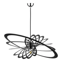 Planet Pendant Lamp 1xE27 Max.60W Black Metal/Chrome Metal/Black PVC Cable 1871104