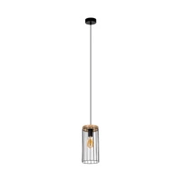 Timeo Lampa Wisząca 1xE27 Max.60W Czarny/Dąb Olejowany/Czarny 19619104