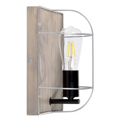 Netuno Wall/Ceiling Lamp 1xE27 Max.15W LED Stained Pine Gray/Black Metal/Silver Metal 92071157