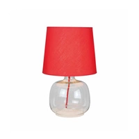 Mandy Lampa stołowa 1xE27 Max.40W Szkło przezroczyste/Kabel z czerwonej tkaniny/Klosz z czerwonej tkaniny 7082115