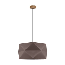 Lampa wisząca Finja 1xE27 maks. 60W Dąb olejowany/Antracytowy kabel z tkaniny/Klosz z brązowej tkaniny 1843174