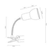 Svenda Clips Flex 1xE27 Max.60W Walnut/Black/White 2224176F