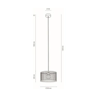 Reve Lampa Wisząca 1xE27 Max.15W LED Dąb Olejowany/Kremowy Sznurek Bawełniany/Kabel z Naturalnej Tkaniny 184617174