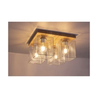 Norman Wood Ceiling Lamp 4xE27 Max.25W Oiled Oak/Chrome Metal 8175474