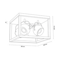 Lampa sufitowa Roy z 4xLED GU10 5W Dąb olejowany/biały metal 5222474