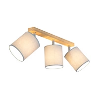 Aprillia Ceiling Lamp 3xE27 Max.25W Oiled Oak/Gray Fabric Shade 56745374