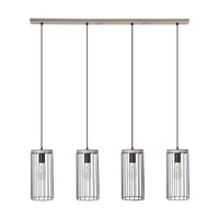 Lampa Wisząca Timeo 4xE27 Max.60W Bejcowana Sosna Szara/Czarny Kabel PCV/Czarny Metal 195109457