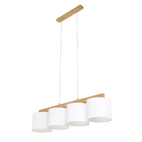 Aprillia Lampa Wisząca 4xE27 Max.25W Dąb Olejowany/Transparentny PVC/Biały 524410404