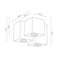 Lampa sufitowa Wooddream Square 3xGU10 Max.6W Drewno bukowe, orzech 2076376