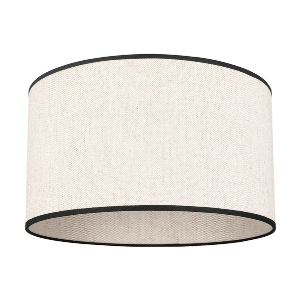 Lampshade Cylinder E27 H30 Beige Bright Linen with black ribbon A0375