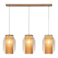 Vaso Jute Lampa Wisząca 3xE27 Max.15W LED Dąb Olejowany/Transparentny PVC/Transparentny/Beżowy 179110374