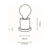 Tasse Table Lamp 1xE27 Max.25W Walnut/Black PVC 7392176
