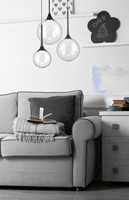 Ballare Pendant Lamp Incl. 1xLED Integrated 1200lm 2700K 15W Metal Black/Black PVC Cable/Transparent Glass 1772104
