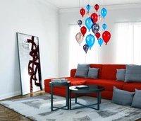 Balloon Pendant Lamp Incl. 18xG4 Max.20W Chrome Metal/Multicolor Glass 1791815