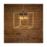 Lampa Wisząca Kago 4xE27 Max.60W Dąb Olejowany/Czarny Metal/Przezroczysty Kabel PCV 61540474