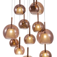 Lampa wisząca Bellezia w zestawie 12xG4 Max.20W Chromowany metal/miedziane szkło 1781213