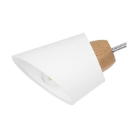 Mette Wood Ceiling Lamp 3xE27 Max.40W Oiled Oak/Chrome Metal/White Fabric Shade 8341374