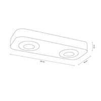 Cool Ceiling Lamp Incl. 2xLED Integrated 300lm 3000K 5W Gray Concrete/Satin Metal 2291236