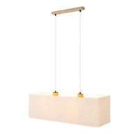 Boho Lampa Wisząca 2xE27 Max.40W Dąb Olejowany/Transparentny PVC/Beżowy 873910274