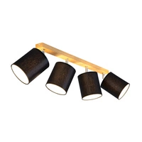 Lampa sufitowa Aprillia 4xE27 maks. 25W dąb olejowany/czarny klosz z tkaniny 56746474