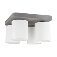 Delikatna lampa sufitowa 4xE27 maks. 25W szary beton/biały klosz z tkaniny 2321436