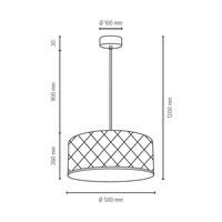 Lampa Wisząca Maxima 1xE27 Max.60W Chromowany Metal/Przezroczysty Kabel PCV/Klosz z Czarnej Tkaniny 1762028