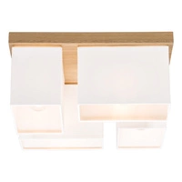 Lampa sufitowa Paloma 4xE27 maks. 25W dąb olejowany/biały klosz z tkaniny 2452474