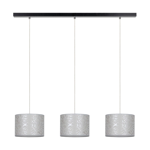 Mateo Pendant Lamp 3xE27 Max.25W Black Metal/Transparent PVC Cable/Beige Wallpaper 87811304