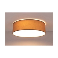 Lampa sufitowa Josefina 3xE27 Max.25W Biały metal/brązowy klosz z tkaniny 4793812