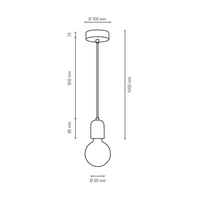 Amory Pendant Lamp 1xE27 Max.60W Gray Concrete/Black Fabric Cable 9779136