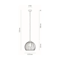 Lampa wisząca Coop 1xE27 maks. 60W Dąb olejowany/Czarny metal/Czarny kabel PCV 1881974