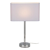 Lampa stołowa Cadre 1xE27 maks. 25W chromowany metal/przezroczysty kabel PVC/kabel z białej tkaniny 93920128