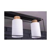 Gretter Ceiling Lamp 3xE27 Max.60W Oiled Oak/Black Metal/White Glass 4030418620762