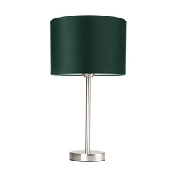 Lampa Stołowa Scarlett 1xE27 Maks. 40W Metal Satin/Przezroczysty Kabel PCV/Abażur Zielony Aksamit 7754027