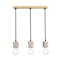 Cesar Pendant Lamp 3xE27 Max.60W Oiled Oak/Black/Grey 1899374