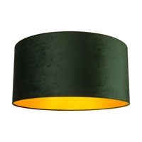 Abażur Cylinder E27 H50 Green Velvet ze złotą folią A1393