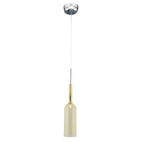 Bottle Pendant Lamp Incl. 1xLED Integrated 285lm 3000K 3W Chrome Metal/Transparent PVC Cable/Yellow Glass 1185103