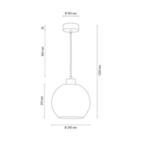 Lampa Wisząca Svea 1xE27 Max.60W Dąb Olejowany/Szkło Przezroczyste/Przezroczysty Kabel PCV 13560174