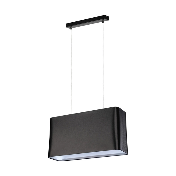 Cadre Pendant Lamp 2xE27 Max.40W Black Metal/Transparent PVC Cable/Black Fabric Shade 872030204