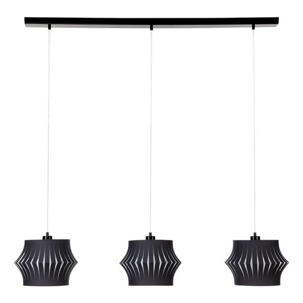 Lotus Pendant Lamp 3xE27 Max.40W Black/Transparent PVC/Anthracite 15630304