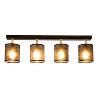 Lampa Sufitowa Nevoa 4xE27 Max.25W Czarny Metal/Złoty Metal/Czarny Klosz Tkaniny 56392404