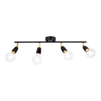 Lampa Sufitowa Porcia 4xE27 Max.25W Czarny Metal/Złoty Metal/Czarna Ceramika 8127404