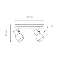 Svantje Ceiling Lamp 2xE14 Max.40W Birch Wood/White Metal 2239260