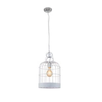 Lampa wisząca Cage 1xE27 maks. 60W chromowany metal/biały metal/przezroczysty kabel PVC 9501102