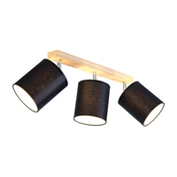 Aprillia Ceiling Lamp 3xE27 Max.25W Oiled Oak/Black Fabric Shade 56746374