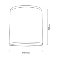 Lampshade Cylinder E27 H20 Gold Synthetic Fabric A1297