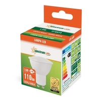 LED GU10 230V 1,5W SMD WW WITH FROSTED GLASS SPECTRUM