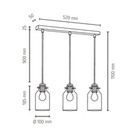 Alessandro Wood Pendant Lamp 3xE27 Max.60W Oiled/Transparent Oak 1760374